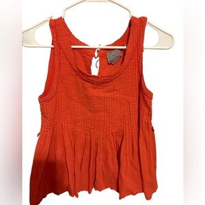 Vanessa Virginia Pleated Peplum Fit Flare Tank Top size 2